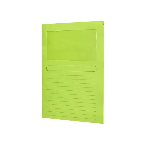 SUBCARPETA CARTULINA Q-CONNECT DIN A4 VERDE CON VENTANA TRANSPARENTE 120 GR KF15247 53227