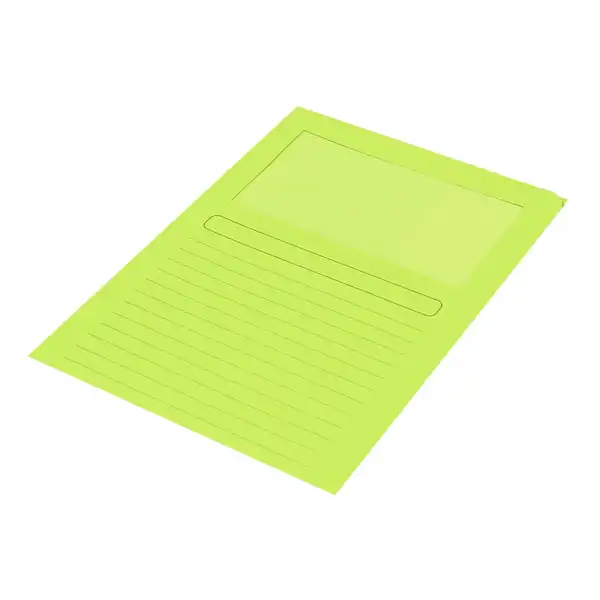 SUBCARPETA CARTULINA Q-CONNECT DIN A4 VERDE CON VENTANA TRANSPARENTE 120 GR KF15247 53227