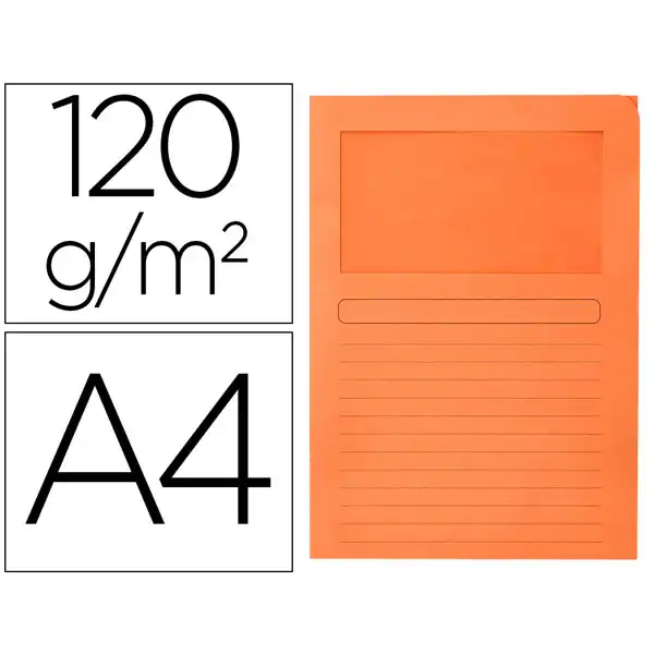 SUBCARPETA CARTULINA Q-CONNECT DIN A4 NARANJA CON VENTANA TRANSPARENTE 120 G/M2 KF15248 53228 SUBCARPETA CARTULINA Q-CONNECT DIN A4 NARANJA CON VENTANA TRANSPARENTE 120 G/M2 KF15248 53228