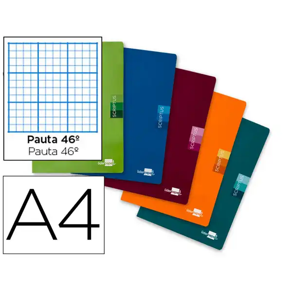 LIBRETA LIDERPAPEL SCRIPTUS A4 48 HJ 90G/M2 RAYADO Nº46 LB38 53704 LIBRETA LIDERPAPEL SCRIPTUS A4 48 HJ 90G/M2 RAYADO Nº46 LB38 53704