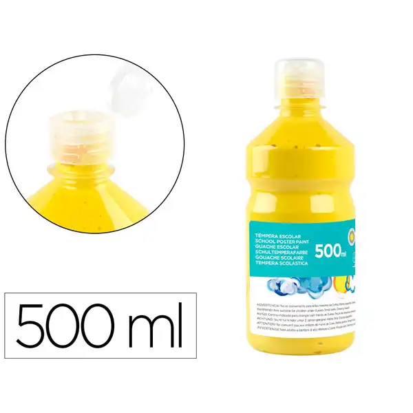 TEMPERA LIQUIDA LIDERPAPEL ESCOLAR 500 ML AMARILLO TP04 59195 TEMPERA LIQUIDA LIDERPAPEL ESCOLAR 500 ML AMARILLO TP04 59195