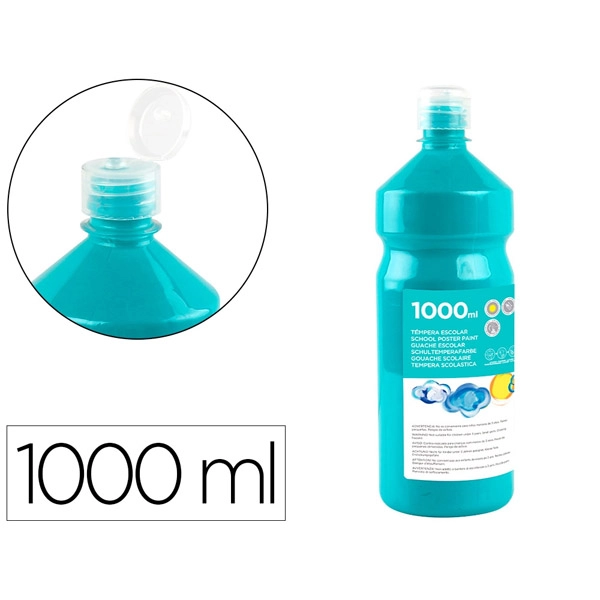 TEMPERA LIQUIDA LIDERPAPEL ESCOLAR 1000 ML TURQUESA TP35 59226 TEMPERA LIQUIDA LIDERPAPEL ESCOLAR 1000 ML TURQUESA TP35 59226