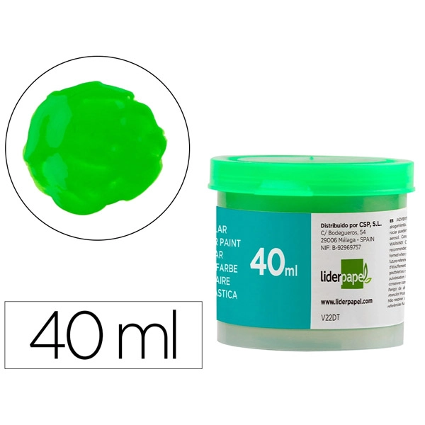 TEMPERA LIDERPAPEL ESCOLAR 40 ML VERDE CLARO TP69 62939 TEMPERA LIDERPAPEL ESCOLAR 40 ML VERDE CLARO TP69 62939