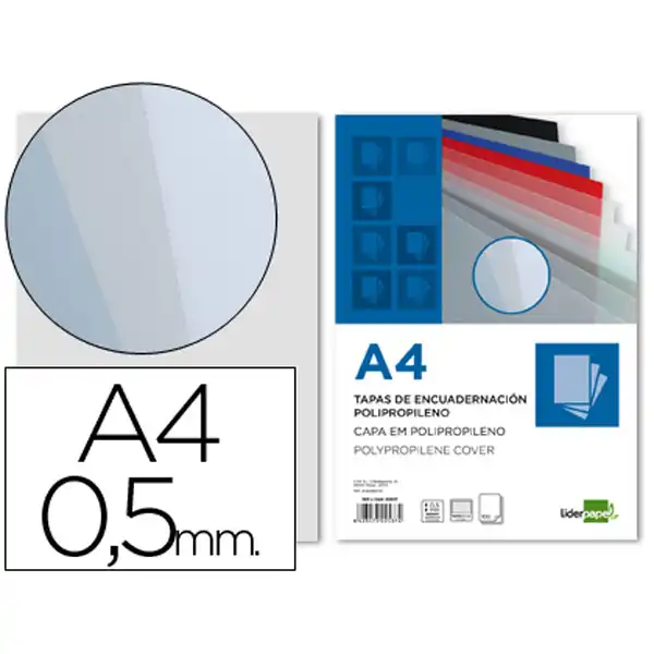 T. ENCUADERNACION LIDERPAPEL PP A4 0.5MM AHUMADA PAQ. DE 100 UDS TE07 64041 T. ENCUADERNACION LIDERPAPEL PP A4 0.5MM AHUMADA PAQ. DE 100 UDS TE07 64041
