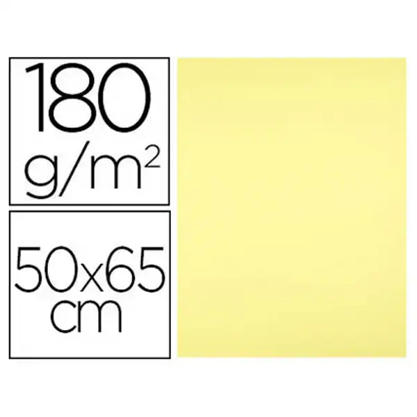 CARTULINA LIDERPAPEL 50X65 CM 180 GR AMARILLO MEDIO PAQ. DE 25 HJ CT50 67855 CARTULINA LIDERPAPEL 50X65 CM 180 GR AMARILLO MEDIO PAQ. DE 25 HJ CT50 67855