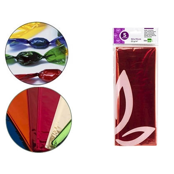 PAPEL CELOFAN LPP 50X70 CM 22G/M2 BOLSA DE 5 HJ NARANJA 75022 PAPEL CELOFAN LPP 50X70 CM 22G/M2 BOLSA DE 5 HJ NARANJA 75022