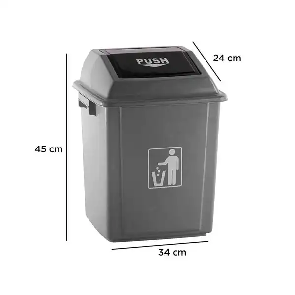 PAPELERA CONTENEDOR Q-CONNECT PLASTICO CON TAPA DE BALANCIN 58 LITROS 340X240X450 MM GRIS 75173 PAPELERA CONTENEDOR Q-CONNECT PLASTICO CON TAPA DE BALANCIN 58 LITROS 340X240X450 MM GRIS 75173