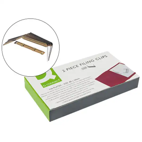ENCUADERNADOR FASTENER Q-CONNECT DORADO CAJA DE 100 UDS KF26118 75637 ENCUADERNADOR FASTENER Q-CONNECT DORADO CAJA DE 100 UDS KF26118 75637