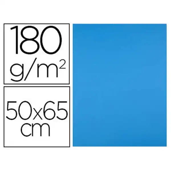 CARTULINA LIDERPAPEL 50X65 CM 180G/M2 AZUL TURQUESA PAQ. DE 25 HJ CX58 79446 CARTULINA LIDERPAPEL 50X65 CM 180G/M2 AZUL TURQUESA PAQ. DE 25 HJ CX58 79446