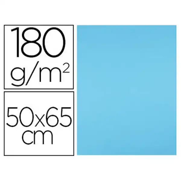 CARTULINA LIDERPAPEL 50X65 CM 180G/M2 CELESTE PAQ. DE 25 HJ CX59 79447 CARTULINA LIDERPAPEL 50X65 CM 180G/M2 CELESTE PAQ. DE 25 HJ CX59 79447