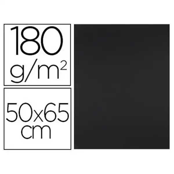 CARTULINA LIDERPAPEL 50X65 CM 180G/M2 NEGRO PAQ. DE 25 HJ CX66 79454 CARTULINA LIDERPAPEL 50X65 CM 180G/M2 NEGRO PAQ. DE 25 HJ CX66 79454