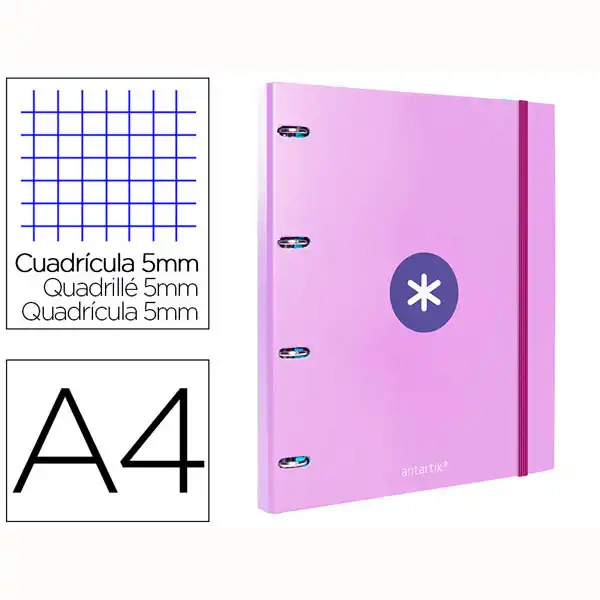 CARPETA LIDERPAPEL ANTARTIK A4 CON RECAMBIO Y ANILLAS LILA AW61 88853 CARPETA LIDERPAPEL ANTARTIK A4 CON RECAMBIO Y ANILLAS LILA AW61 88853
