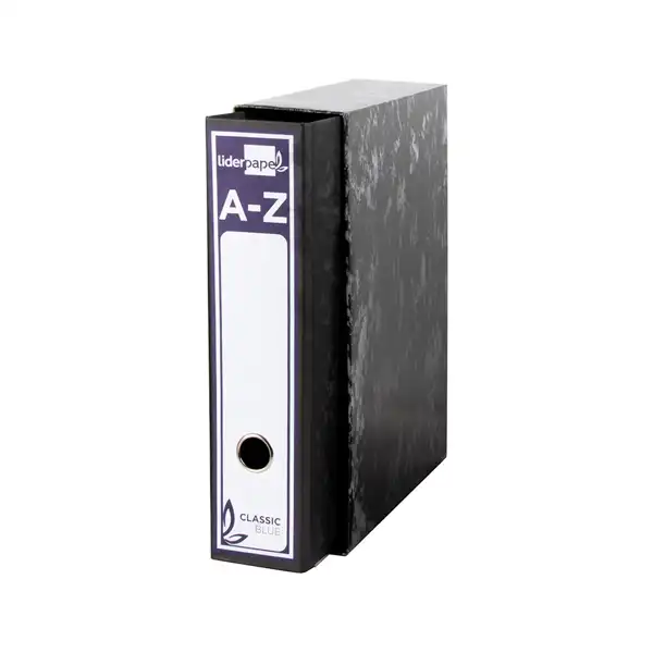 CAJA ARCHIVADOR JASPEADO LIDERPAPEL CLASSIC BLUE Fº NEGRA CZ02 94921
