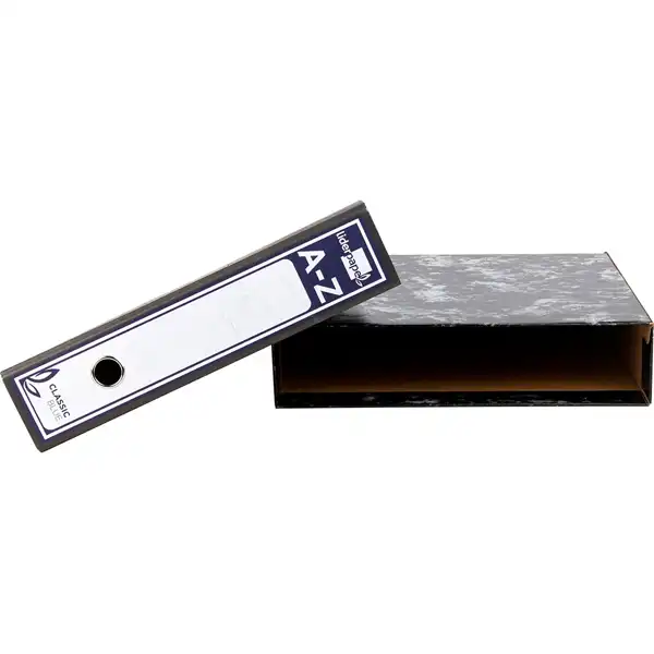CAJA ARCHIVADOR JASPEADO LIDERPAPEL CLASSIC BLUE A4 NEGRA C04 94922