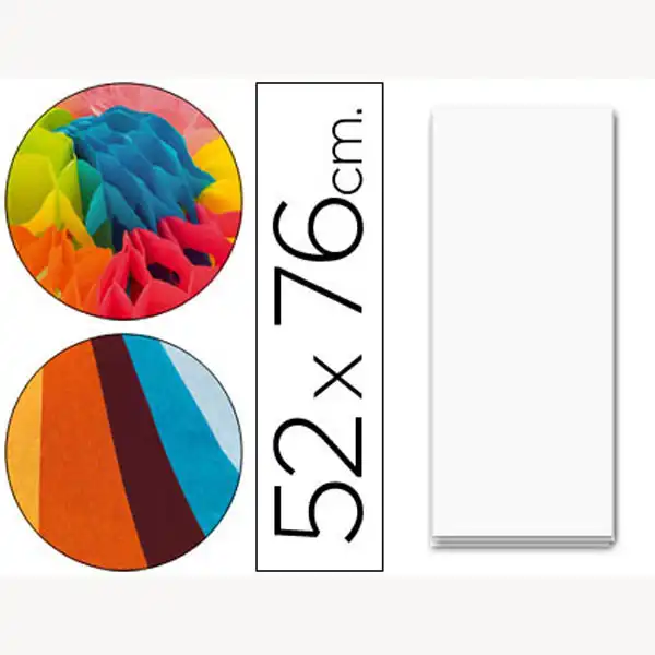 PAPEL SEDA 52X76 CM 18 GR BLANCO -PAQ. DE 500 HJ SE27 5745 PAPEL SEDA 52X76 CM 18 GR BLANCO -PAQ. DE 500 HJ SE27 5745