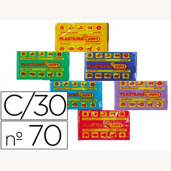 PLASTILINA JOVI 70 SURTIDA -TAMANO PEQUENO CAJA DE 30 UNIDADES 6201 PLASTILINA JOVI 70 SURTIDA -TAMANO PEQUENO CAJA DE 30 UNIDADES 6201