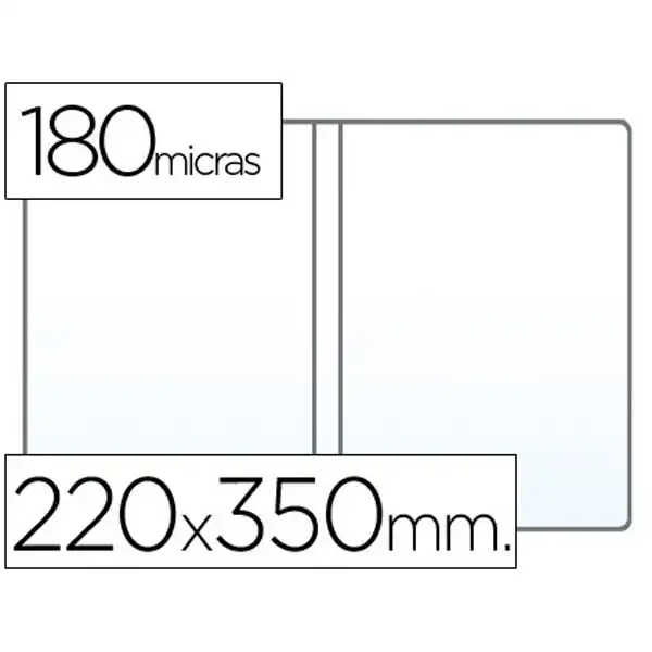 FUNDA PORTADOCUMENTO 4º DOBLE 180 MICRAS PVC TRANSPARENTE 220X350MM 6386 FUNDA PORTADOCUMENTO 4º DOBLE 180 MICRAS PVC TRANSPARENTE 220X350MM 6386