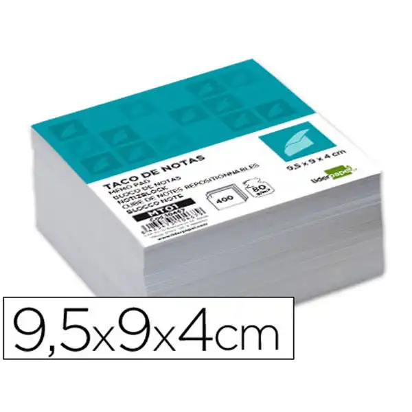 TACO LIDERPAPEL SIN ENCOLAR 95 X 90 X 40MM BLANCO 10467 TACO LIDERPAPEL SIN ENCOLAR 95 X 90 X 40MM BLANCO 10467