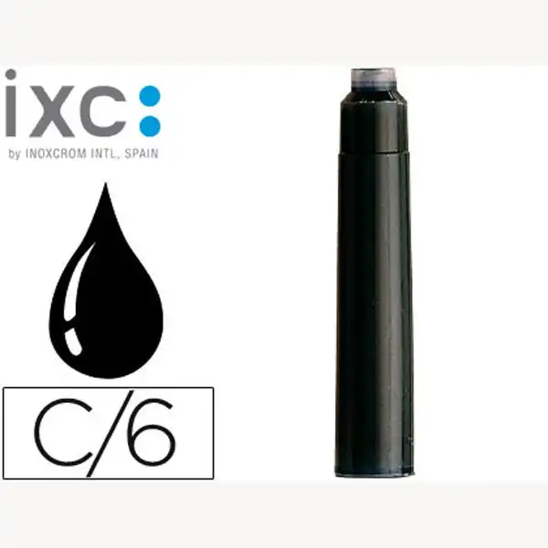 TINTA ESTILOGRAFICA INOXCROM NEGRA CAJA DE 6 CARTUCHOS 16564 TINTA ESTILOGRAFICA INOXCROM NEGRA CAJA DE 6 CARTUCHOS 16564