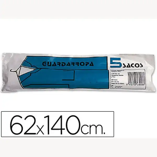 SACO GUARDARROPA GALGA 100 62X140 CM -ROLLO DE 5 SACOS 16713 SACO GUARDARROPA GALGA 100 62X140 CM -ROLLO DE 5 SACOS 16713