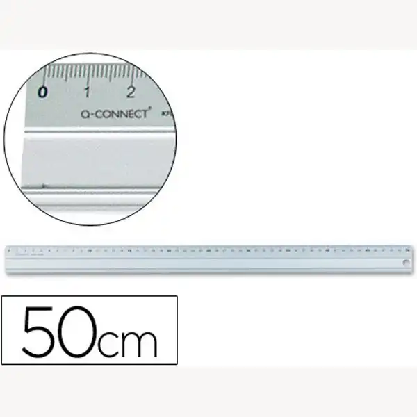 REGLA METALICA Q-CONNECT ALUMINIO 50 CM 17910 REGLA METALICA Q-CONNECT ALUMINIO 50 CM 17910