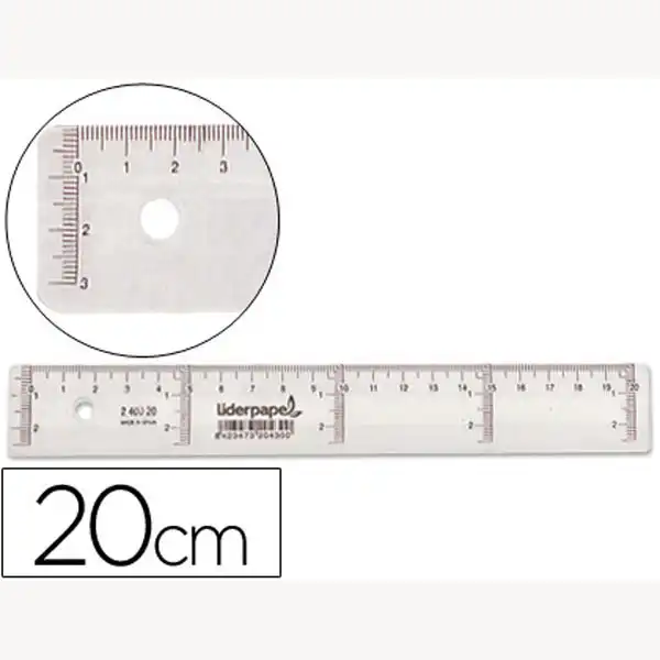 REGLA LPP 20 CM PLASTICO CRISTAL 20425 REGLA LPP 20 CM PLASTICO CRISTAL 20425