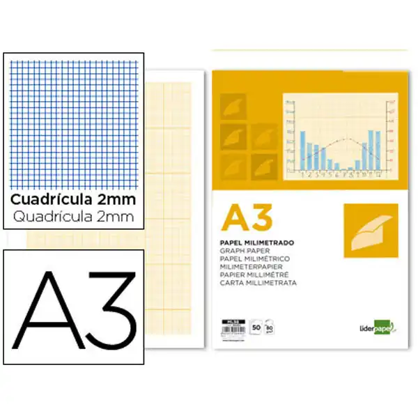 BLOC PAPEL MILIMETRADO LPP ENCOLADO 297X420MM 50 HJ 80G/M2 20452 BLOC PAPEL MILIMETRADO LPP ENCOLADO 297X420MM 50 HJ 80G/M2 20452