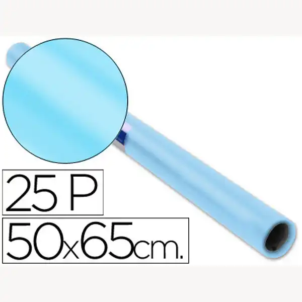 PAPEL CHAROL ROLLO CELESTE 25 HJ DE 50X65 CM 22077 PAPEL CHAROL ROLLO CELESTE 25 HJ DE 50X65 CM 22077