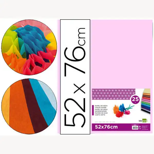 PAPEL SEDA LPP ROSA 52X76 CM 18 GR -PAQ. DE 25 HJ 22230 PAPEL SEDA LPP ROSA 52X76 CM 18 GR -PAQ. DE 25 HJ 22230