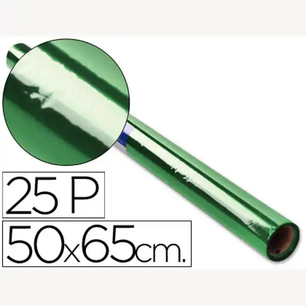 PAPEL CELOFAN ROLLO TREPADO VERDE 25 HJ DE 50X65 CM 22334 PAPEL CELOFAN ROLLO TREPADO VERDE 25 HJ DE 50X65 CM 22334