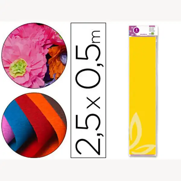 PAPEL CRESPON AMARILLO 50X2.5 LIDERPAPEL CP02 24265 PAPEL CRESPON AMARILLO 50X2.5 LIDERPAPEL CP02 24265