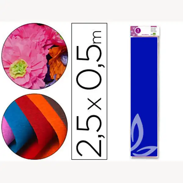 PAPEL CRESPON LPP 50 CM X 2.5M 34G/M2 AZUL MARINO CP12 24275 PAPEL CRESPON LPP 50 CM X 2.5M 34G/M2 AZUL MARINO CP12 24275