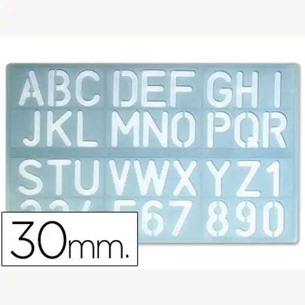 PLANTILLA ROTULACION 1600 -LETRAS Y NUMEROS DE 30 MM 25828 PLANTILLA ROTULACION 1600 -LETRAS Y NUMEROS DE 30 MM 25828
