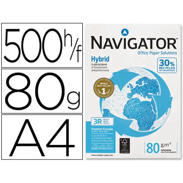 PAPEL NAVIGATOR A4 80GR 500HJ HYBRID PREMIUM 26683 PAPEL NAVIGATOR A4 80GR 500HJ HYBRID PREMIUM 26683