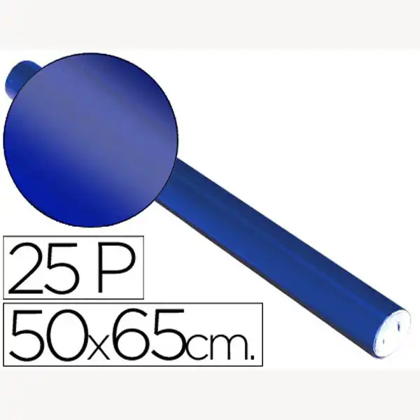 PAPEL METALIZADO AZUL ROLLO 25 HJ TREPADO 50X65 CM 29137 PAPEL METALIZADO AZUL ROLLO 25 HJ TREPADO 50X65 CM 29137