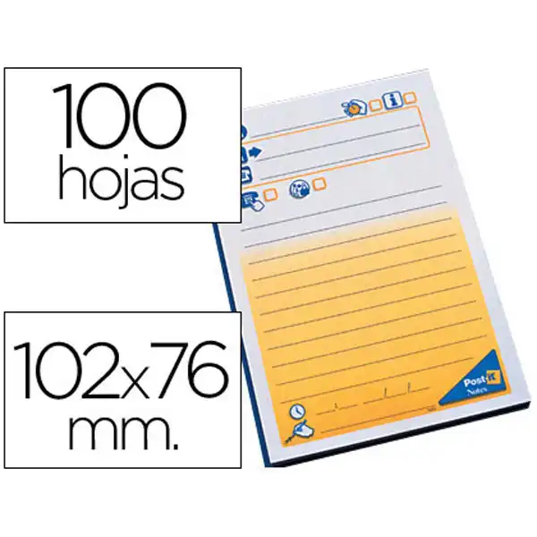 BLOC DE NOTAS ADHESIVAS QUITA Y PON POST-IT 102X76 MM TELEFONICO -7694- 29388 BLOC DE NOTAS ADHESIVAS QUITA Y PON POST-IT 102X76 MM TELEFONICO -7694- 29388