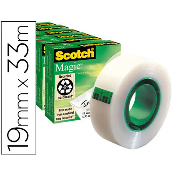 CINTA ADHESIVA SCOTCH MAGIC 33X19 MM - PACK DE 6 ROLLOS 29416 CINTA ADHESIVA SCOTCH MAGIC 33X19 MM - PACK DE 6 ROLLOS 29416
