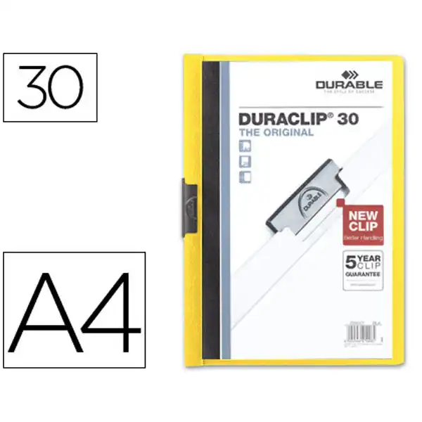 CARPETA DURACLIP DOSSIER PINZA LATERAL AMARILLO CAPACIDAD 30 HJ 35040 CARPETA DURACLIP DOSSIER PINZA LATERAL AMARILLO CAPACIDAD 30 HJ 35040