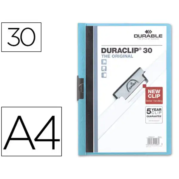 CARPETA DURACLIP DOSSIER PINZA LATERAL AZUL CAPACIDAD 30 HJ 35042 CARPETA DURACLIP DOSSIER PINZA LATERAL AZUL CAPACIDAD 30 HJ 35042
