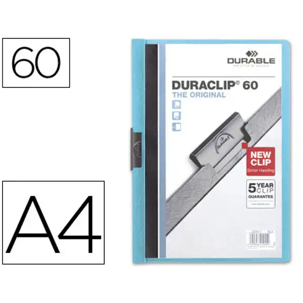 CARPETA DURACLIP DOSSIER PINZA LATERAL AZUL CAPACIDAD 60 HJ 35054 CARPETA DURACLIP DOSSIER PINZA LATERAL AZUL CAPACIDAD 60 HJ 35054