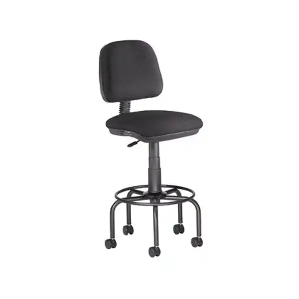 TABURETE CON RESPALDO ROCADA P/ MESA DE DIBUJO NEGRO REGULABLE EN ALTURA HASTA 725 MM TELA IGNIFUGA 37956 TABURETE CON RESPALDO ROCADA P/ MESA DE DIBUJO NEGRO REGULABLE EN ALTURA HASTA 725 MM TELA IGNIFUGA 37956