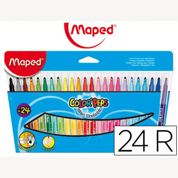 ROTULADORES COLOR PEPS ESTUCHE DE 24 UND. MAPED (845012) ROTULADORES COLOR PEPS ESTUCHE DE 24 UND. MAPED (845012)