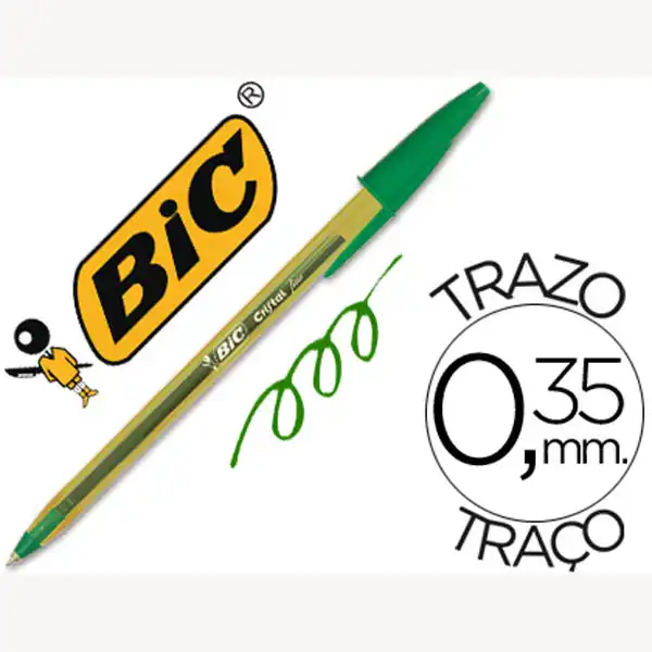 BOLIGRAFO BIC CRISTAL PUNTA FINA VERDE 44328 BOLIGRAFO BIC CRISTAL PUNTA FINA VERDE 44328
