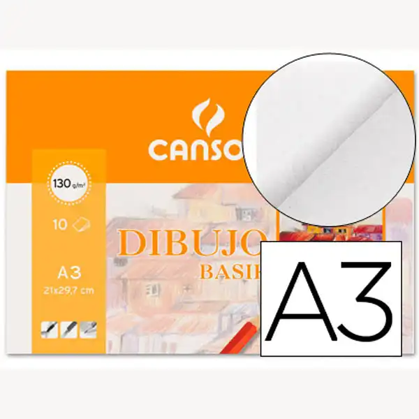 BLOCK DIBUJO BASIK A3 297X420 10HJ 130GR (0403159) 44411 BLOCK DIBUJO BASIK A3 297X420 10HJ 130GR (0403159) 44411