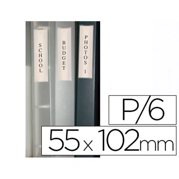 FUNDA AUTOADHESIVA Q-CONNECT P/ LOMO DE CARPETA 55X102MMPACK DE 6 UNIDADES 46174 FUNDA AUTOADHESIVA Q-CONNECT P/ LOMO DE CARPETA 55X102MMPACK DE 6 UNIDADES 46174
