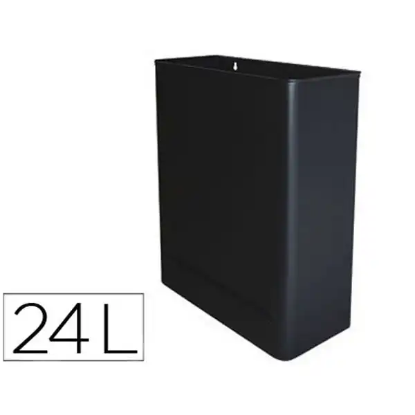 PAPELERA METALICA DE PARED 24L. 460X350X150 MM NEGRO 46734 PAPELERA METALICA DE PARED 24L. 460X350X150 MM NEGRO 46734