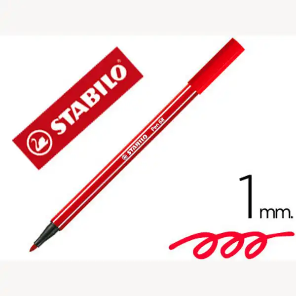 ROTULADOR STABILO ACUARELABLE PEN 68 ROJO CARMIN 1 MM 49241 ROTULADOR STABILO ACUARELABLE PEN 68 ROJO CARMIN 1 MM 49241