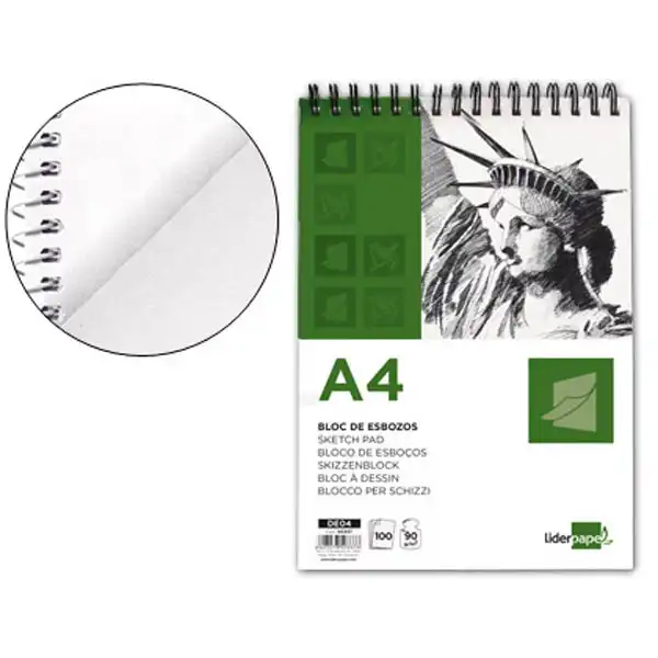 BLOC DIBUJO LPP ESBOZOS ESPIRAL A4 210X297MM 100 HJ 90G/M2 SIN RECUADRO DE04 50337 BLOC DIBUJO LPP ESBOZOS ESPIRAL A4 210X297MM 100 HJ 90G/M2 SIN RECUADRO DE04 50337