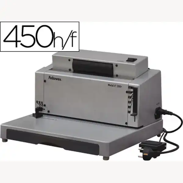 ENCUADERNADORA ELECTRICA P/ ESPIRAL FELLOWES E-200R PERFORA 20 H ENCUADERNA HASTA 450 H PASO 5:1 0037702 52743 ENCUADERNADORA ELECTRICA P/ ESPIRAL FELLOWES E-200R PERFORA 20 H ENCUADERNA HASTA 450 H PASO 5:1 0037702 52743