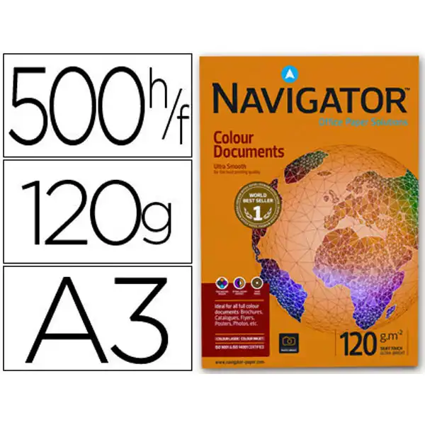 PAPEL NAVIGATOR A3 120GR 500GR BLANCO 54998 PAPEL NAVIGATOR A3 120GR 500GR BLANCO 54998
